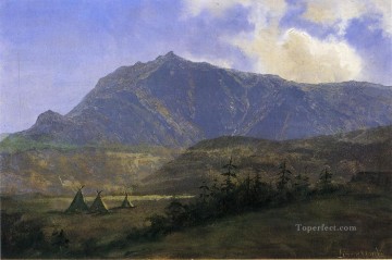  Bierstadt Pintura Art%C3%ADstica - Campamento indio Albert Bierstadt Montaña